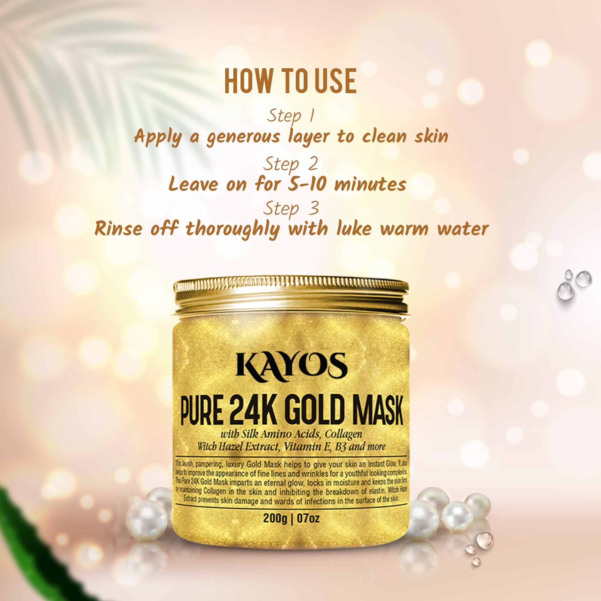 100% natural Gold Anti-Aging face mask