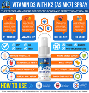 Vitamin D3 and K2 supplement for bones,  vitamin D3 with K2 spray in India best price spray 