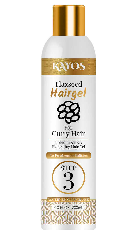 Kayos Flaxseed Hair Gel for Dry Frizzy, Wavy & Curly Hair - No Paraben No Sulfate - 200mL