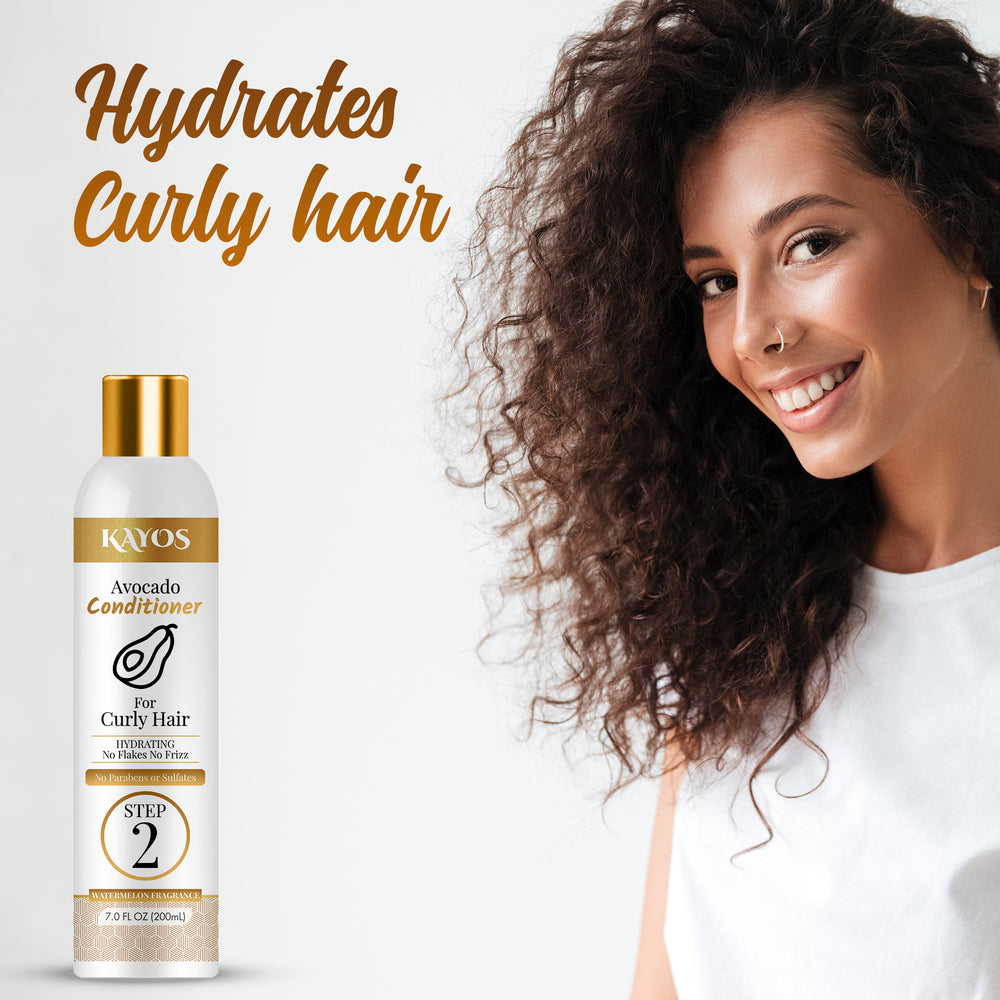 Kayos Avocado Conditioner for Dry Frizzy, Wavy & Curly Hair - No Paraben No Sulfate - 200mL