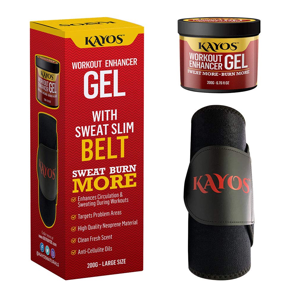 Kayos Sweat Slim Belt with Workout Enhancer Gel Combo - Fat Loss
