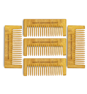 Nidhi's Grandmaa Secret Kacchi Neem Comb - Wooden Comb for Men & Women - 1pc