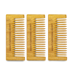 Nidhi's Grandmaa Secret Kacchi Neem Comb - Wooden Comb for Men & Women - 1pc