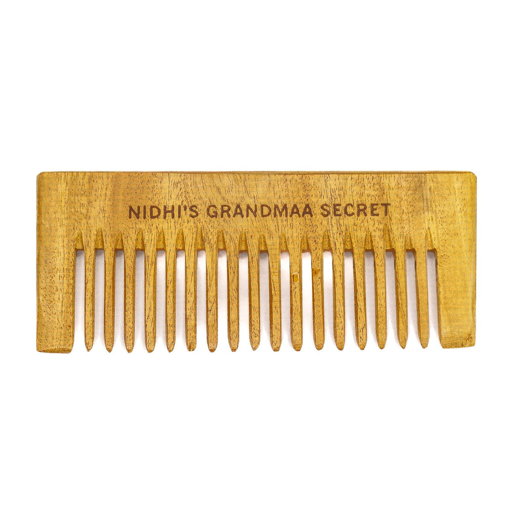 Nidhi's Grandmaa Secret Kacchi Neem Comb - Wooden Comb for Men & Women - 1pc