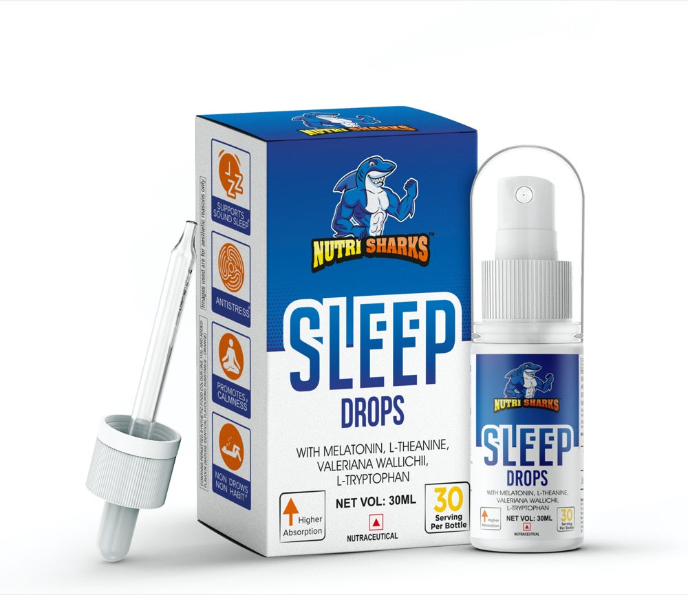 Nutrisharks Melatonin 3mg Sleep Spray Vitamin Supplement - Non Habit Sleeping Aid Drops - 30mL