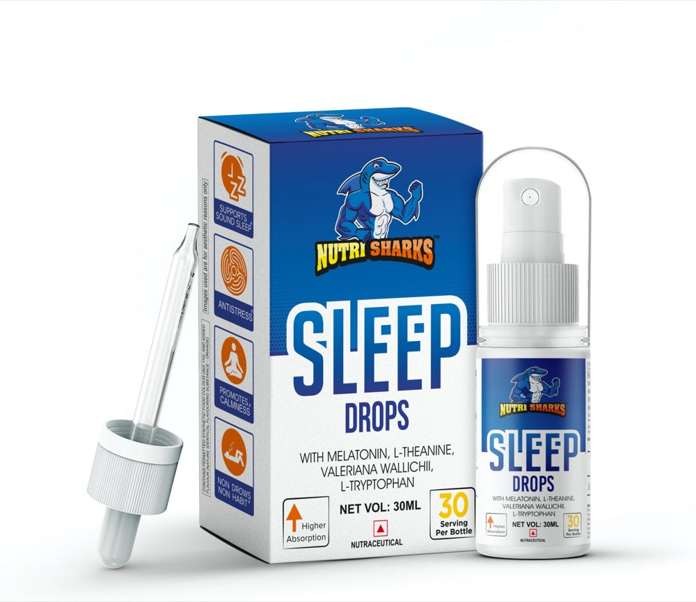 
                
                    Load image into Gallery viewer, Nutrisharks Melatonin 3mg Sleep Spray Vitamin Supplement - Non Habit Sleeping Aid Drops - 30mL
                
            