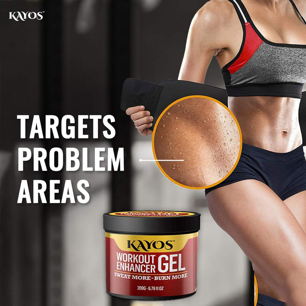 Kayos Sweat Slim Belt with Workout Enhancer Gel Combo - Fat Loss Tummy Trimmer Exerciser for Men & Women