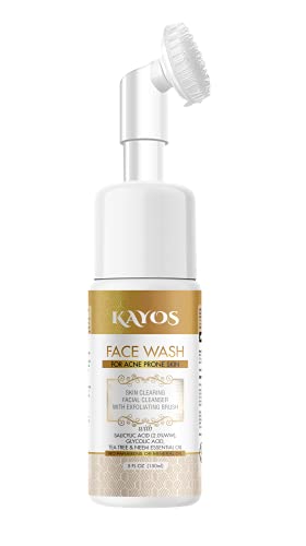Kayos Facewash for Acne Prone Skin with Salicylic Acid, Tea Tree and Neem Oil Foaming Face Cleaner - 150mL