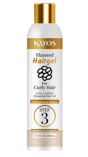 Kayos Flaxseed Hair Gel for Dry Frizzy, Wavy & Curly Hair - No Paraben No Sulfate - 200mL