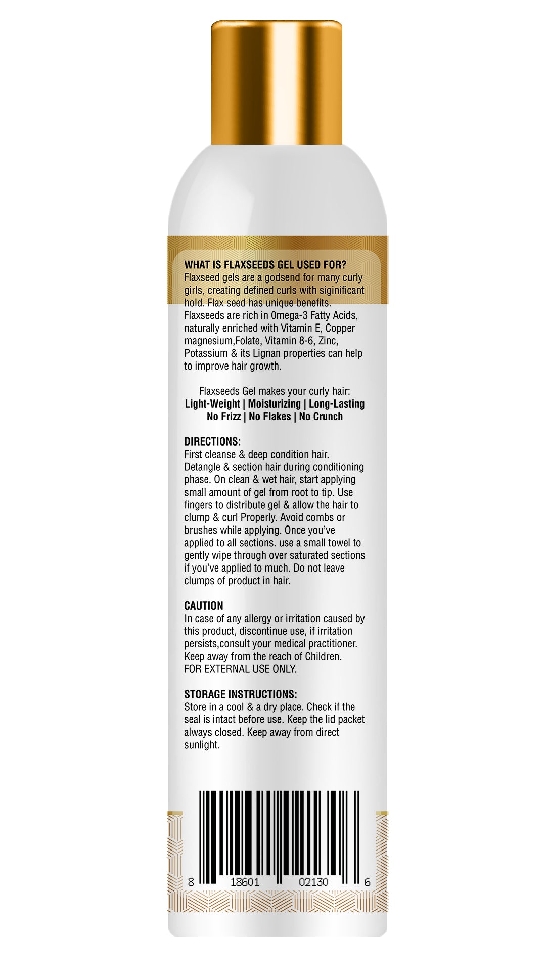 Kayos Flaxseed Hair Gel for Dry Frizzy, Wavy & Curly Hair No Paraben