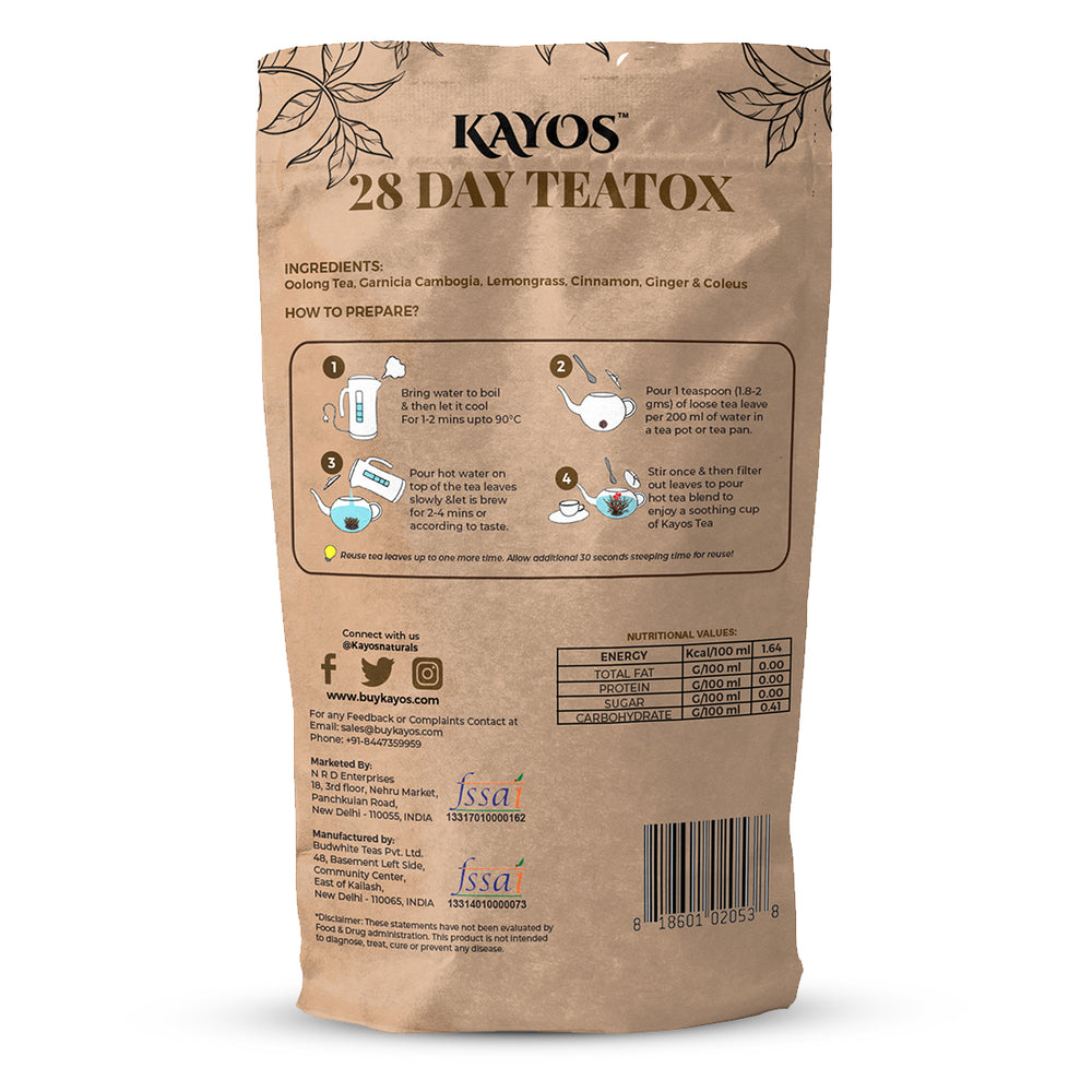 Kayos 28 Day Teatox with Garcinia Cambogia and Oolong Tea