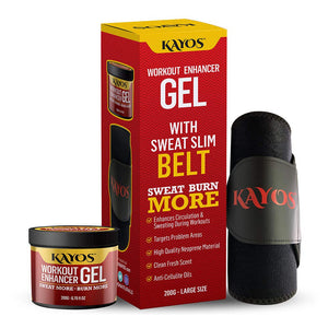 Kayos Sweat Slim Belt with Workout Enhancer Gel Combo - Fat Loss Tummy Trimmer Exerciser for Men & Women